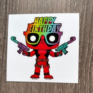 ❤️$5 Marvel Deadpool Happy Birthday Funko Pop Decal Sticker